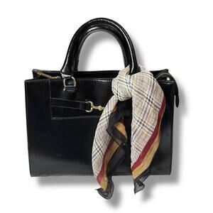 Black, Red, and Khaki Square Scarf